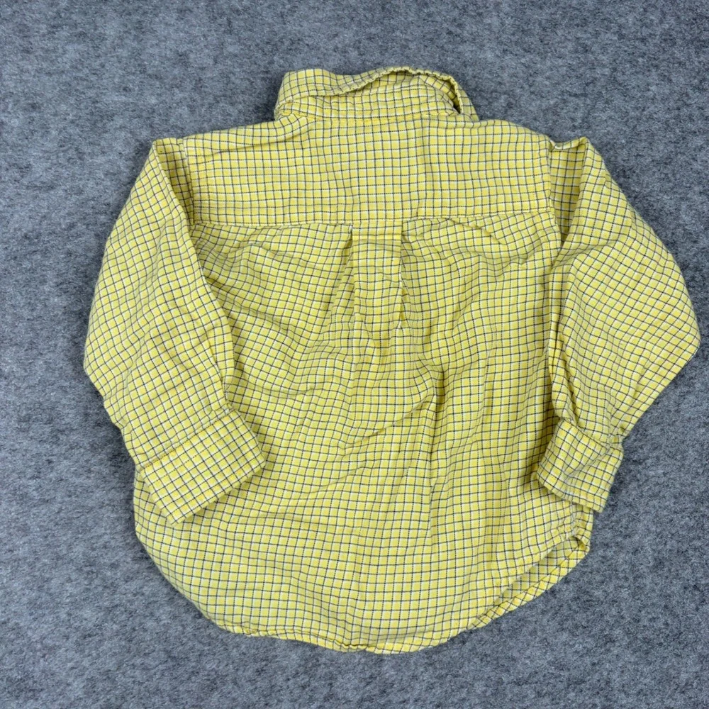 Ralph Lauren Button Down Shirt Boys 12 Months Yellow Plaid Long Sleeve Check